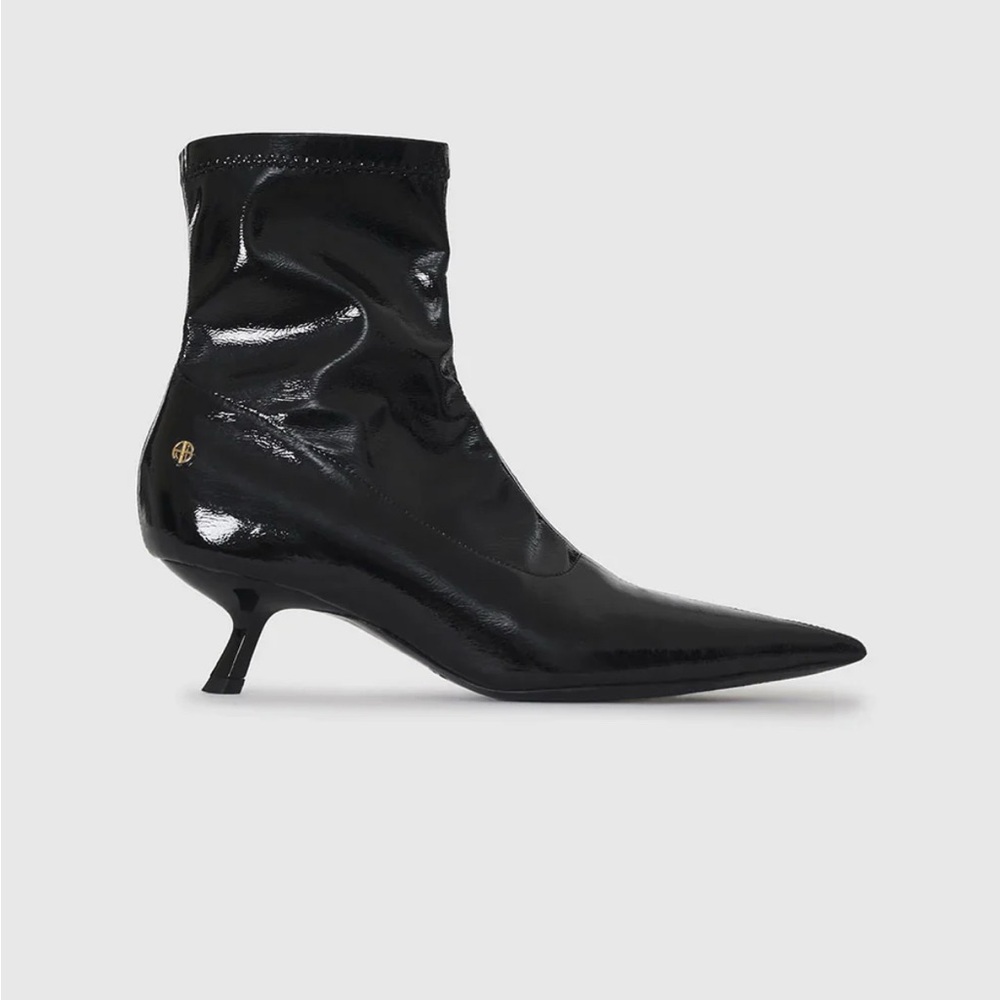 Anine Bing Black Heeled Hilda Boots with Pointed Toe